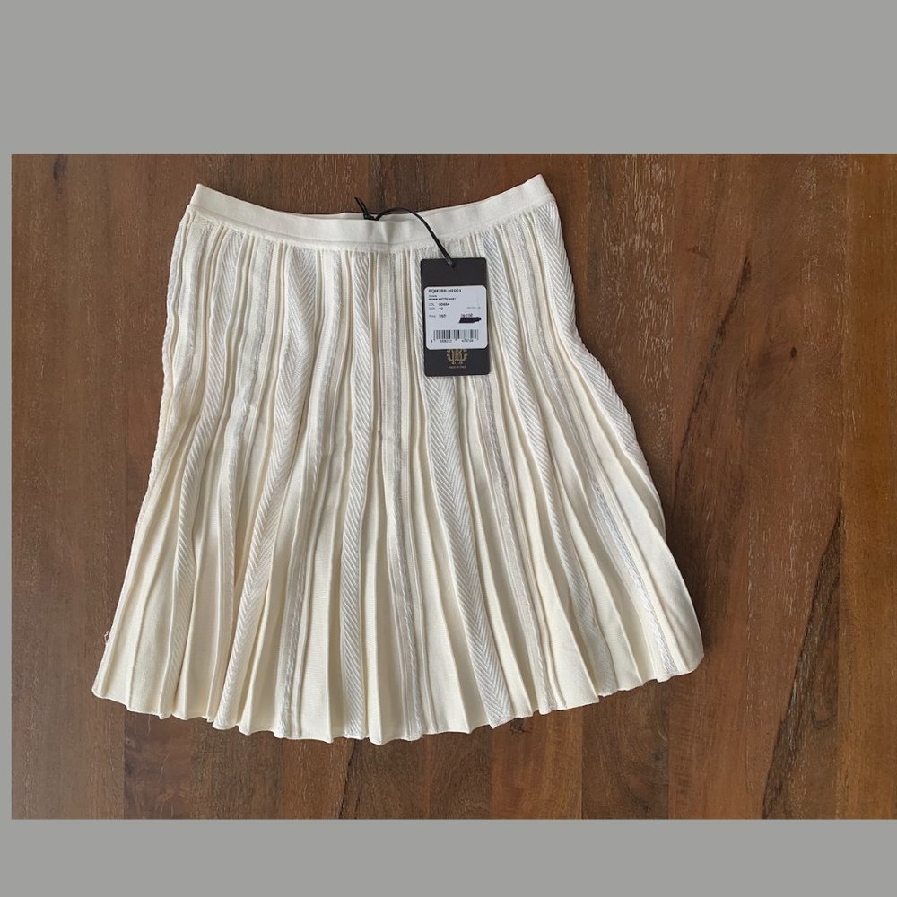 Roberto Cavalli Pleated Ivory Skirt